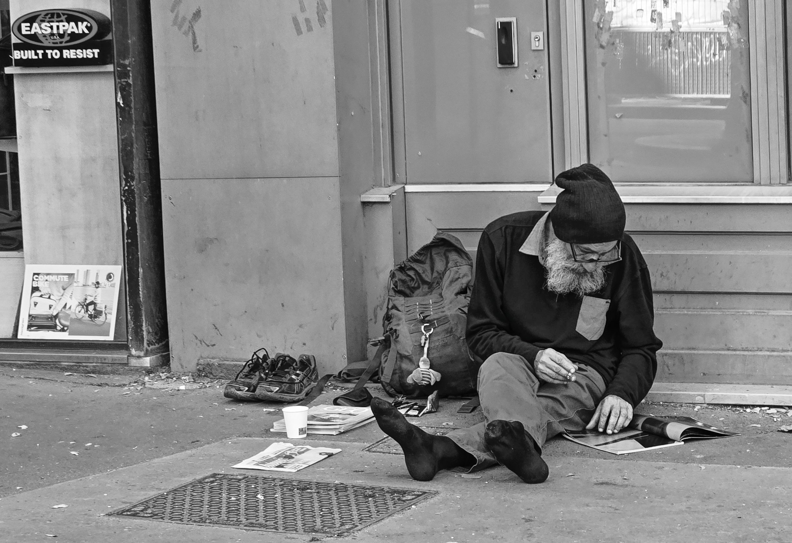 Lire sur le trottoir